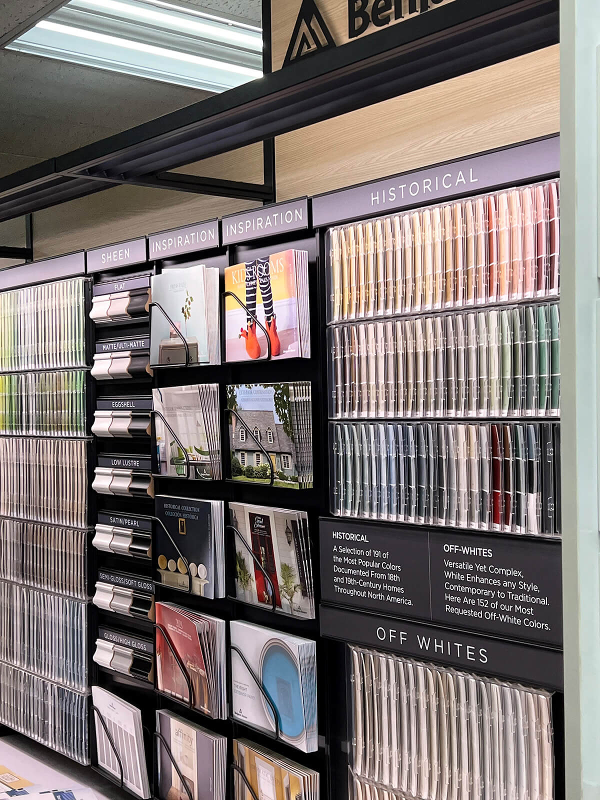 photo showing samples of Benjamin Moore paint at Byrum Ace Hardware in Holt